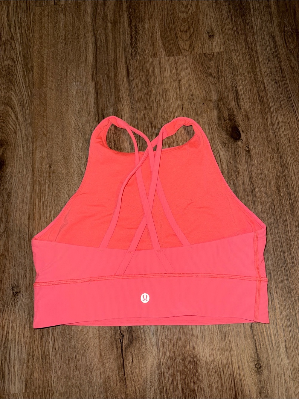 Lululemon Energy Bra High Neck Long Line Coral Color